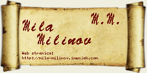 Mila Milinov vizit kartica